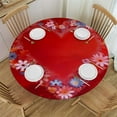 thumbnail image 1 of Nawypu  Mother's Day Fitted Tablecloth Round, Spring Flowers Valentines's Elastic Edged Table Covers for Party Wedding Picnic, Fits to Round Table, Red Heart Tablecloths, Tables Diameter, 1 of 7