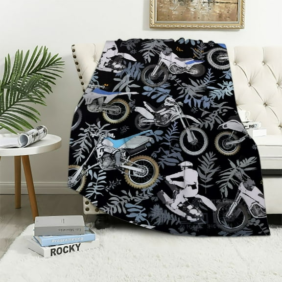 Nawypu Motorcycles Dirt Bike Blanket Gifts Super Soft Throw Blankets Cozy Flannel Air Conditioning Blanket Blanket for Couch Bed for Kid