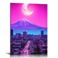 thumbnail image 1 of Nawypu  Mount Fuji Under the Moon Purple Japan Landscape Poster for Living Room Wall Art Frame Japanese Fantasy Artwork Office Home Bathroom Décoration Canvas Print Ready to Hang 12x14inch, 1 of 4