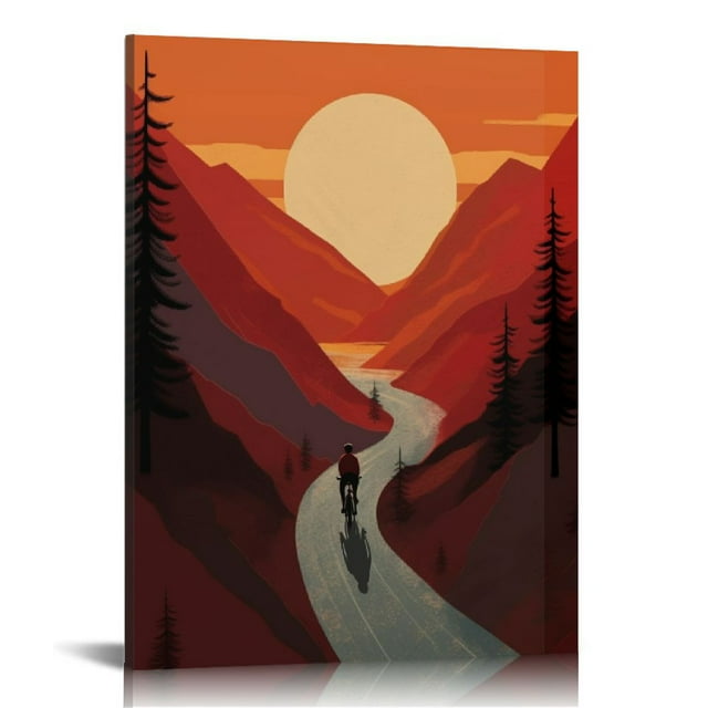 Nawypu Mountain Biking Art Print Enjoy The Ride Cycling Wall Art