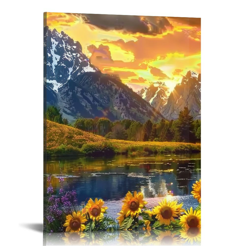 Nawypu Mountain Canvas Wall Art for Living Room Nature Landscape ...