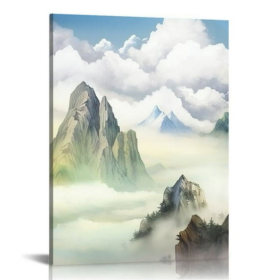 Nawypu Mountain Landscape Abstract Painting Canvas Wall Art For Living Room Bathroom Wall Decor For Bedroom Kitchen Artwork Canvas Prints 3 Pieces Modern Framed Office Home Decorations