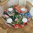 thumbnail image 1 of Nawypu Multicolor Elastic Edged Polyester Fitted Table Cover Florals Roses Orchids Buds Romantic Round Fitted Table Cover with Elastic Edges Country Design  Tables, 1 of 7