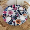 thumbnail image 1 of Nawypu  Multicolor Round Fitted Table Cloth Cover Elastic ​Edged Cosmetic and Makeup Theme Pattern Modern Lady Round Fitted Table Cover with Elastic Edges Girls  Tables, 1 of 7