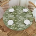 thumbnail image 1 of Nawypu  Mushrooms Olive Green Round Fitted Table Cloth Cover, Round Fitted Tablecloth with Elastic, Table Cloth Round Cover, Elastic Tablecloth for Round Tables, 1 of 7