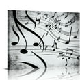 thumbnail image 1 of Nawypu  Music Wall Art Decor Music Note Pictures Canvas Prints Beautiful Notes Beating on Staff Picture Black White Artwork Home Studio Musical Gifts Decoration Ready to Hang, 1 of 4