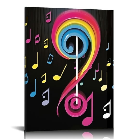 Nawypu - Music Wall Art Modern Musical Note Canvas Prints Stretched and Framed Beautiful Notes Beating on Staff Picture Decor Artwork for Party Home Living Room Bedroom Ready to Hang