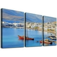 thumbnail image 1 of Nawypu Mykonos Greece Pictures Canvas Wall Art Landscape Poster Prints Wall Decor、For Living Room Bedroom Office 12''x16''X3 Panels, 1 of 4