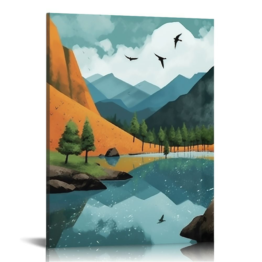 Nawypu National Park Framed Canvas Wall Art Set, Mid Century Wall Decor ...
