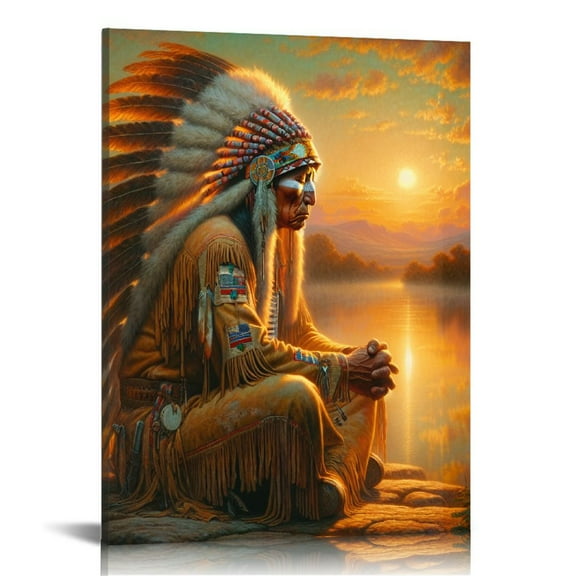 Nawypu Native American Tribal Feathers Poster Canvas Print Painting Picture Wall Art Home Hallway Bedroom Living Room Decor