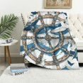 thumbnail image 1 of Nawypu Nautical Anchor Blanket Soft Flannel Lightweight Birthday Gifts Blankets Cozy Warm Cute Throw Blanket Living Rooms Sofa Decor Blanket All Seasons, 1 of 6