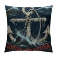 thumbnail image 1 of Nawypu  Nautical Throw Pillow Cover Ocean Spirit Anchor Quote  Decorative Pillow Case  Standard Square Cushion Cover for Sofa Bedroom Men Women Navy Blue White Red, 1 of 5