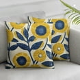 thumbnail image 1 of Nawypu Navy Blue Yellow Floral Pillow Covers set of 2 Spring Boho Rustic Art Flower Decorative Throw Pillow Cases Outdoor Farmhouse Decor for Sofa Couch Bed White, 1 of 6