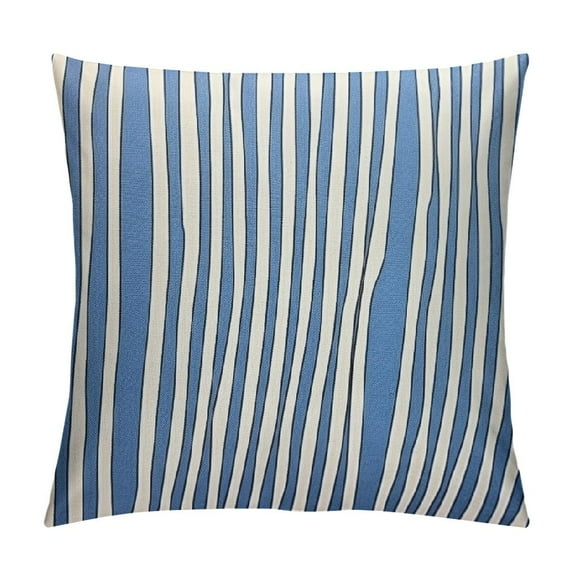 Nawypu Navy Blue and Cream Farmhouse Pillow Covers Striped Patchwork Boho Throw Pillow Covers Rustic Farmhouse Decor for Home Couch and Sofa