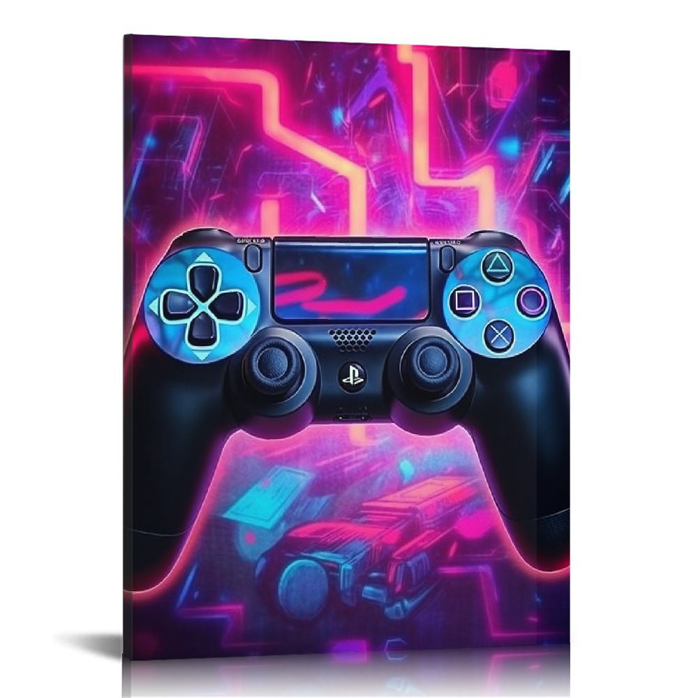 Nawypu Neon Gaming Art Posters, Game Canvas Wall Art, Decorative