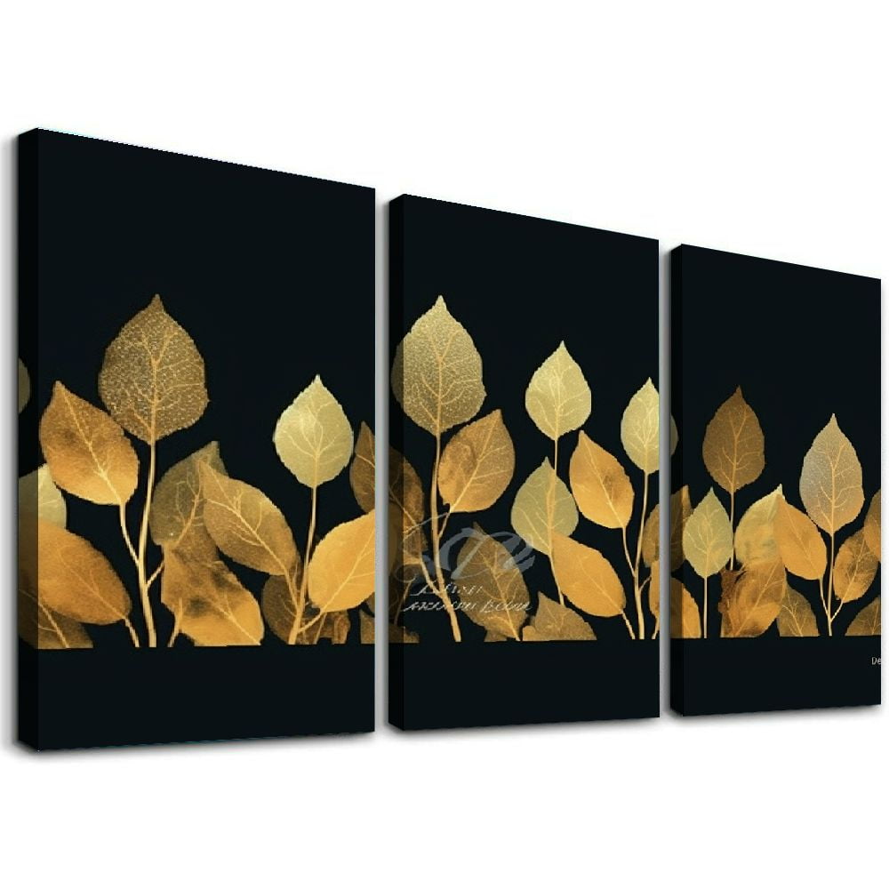 Nawypu Nordic Luxury Gold Leaf Wall Art Canvas Painting Large Size