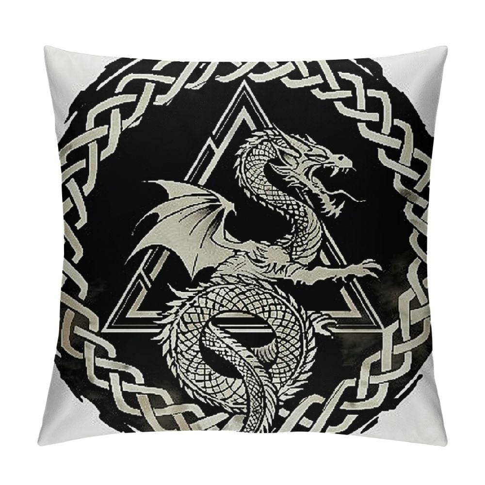 Nawypu Nordics Vikings Runes Throw Pillow Covers Tree of Life,Norse