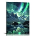 thumbnail image 1 of WERPE Northern Lights Wall Art, Green Aurora Borealis, Canvas Picture Art Nature Snow Mountain Scenery Prints Decor, Alaska Landscape Prints, Artwork for Living Room Bedroom, Decor, 1 of 5
