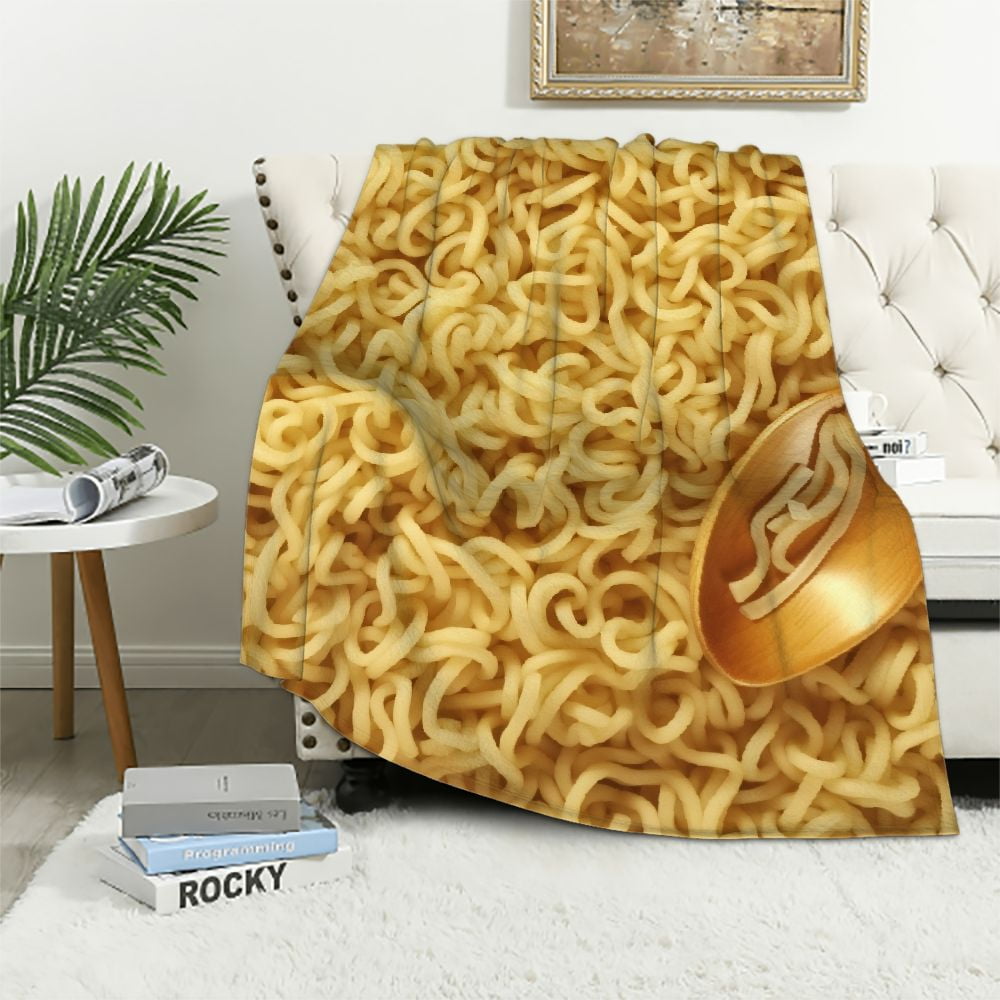 Nawypu Novelty Instant Noodles Blanket, Funny Realistic Food Throw