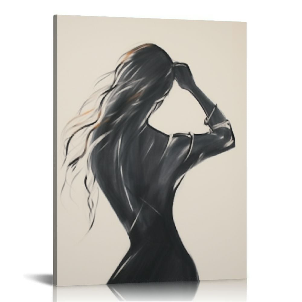 Nawypu Nude Pencil Drawings Woman Line Pink Bedroom Canvas Wall