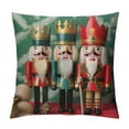 thumbnail image 1 of Nawypu  Nutcracker Throw Pillow Cushion Cover, Photo of Christmas Themed Cartoons with Clothes Hats and Mustaches Print, Double-Side Digital Print Decor, Green Red, 1 of 5