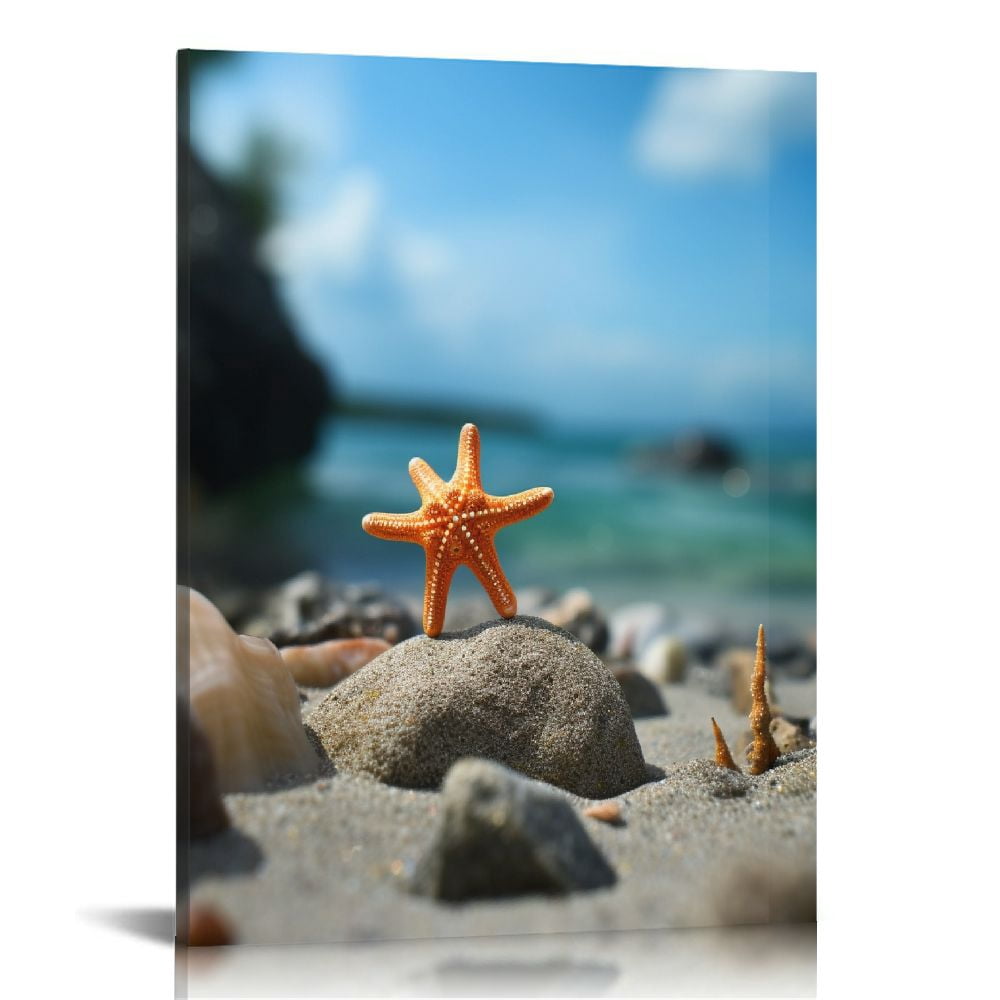 Nawypu Ocean Beach Canvas Wall Art: Relaxing Coastal Wall Art Calming ...