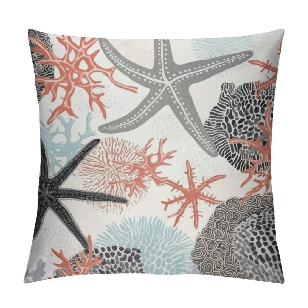 Nawypu Ocean Coral Pillow Covers Nautical Coastal Throw Pillows Beach