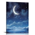 thumbnail image 1 of Nawypu Oil Paintings On Canvas Wall Art, Stars and Moon Wonderland Abstract Print Artwork with Framed Ready to Hang, Living Room Kitchen Corridor Bedroom Office Decor, 1 of 4