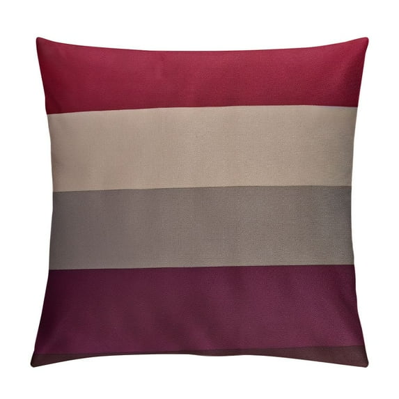 Nawypu Ombre Grey Beige Wine Red Stripes Reversible Throw Pillow Covers for Boys Geometric Pillow Covers Home Decor Modern Striped Art Square Cushion Covers Decor Abstract Art