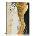thumbnail image 1 of Nawypu Orange Abstract Canvas Wall Art Yellow Black and Gray Wall Painting Modern Abstract Artwork Grey and Yellow Pictures for Wall Gold Foil Abstract Canvas Wall Art for Living Room Bedroom, 1 of 5
