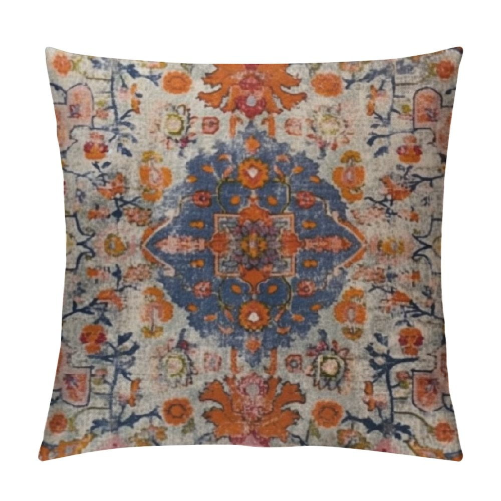 Nawypu Orange Boho Pillow Covers, Burnt Orange Throw Pillow Covers Outdoor Decorative Linen