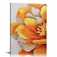 thumbnail image 1 of Nawypu   Orange and Gold Flowers Painting Canvas Wall Art Decor Giclee Prints Rustic Beautiful Floral Picture Poster Contemporary Artwork for Modern Bedroom Decoration (Orange), 1 of 4
