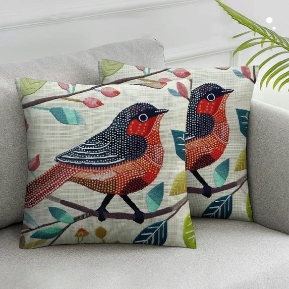 Nawypu Outdoor Waterproof Throw Pillow Covers Birds Cushions Pillows Case Set of 2 Patio Furniture Pillows Decorative for Home Garden Sofa Couch