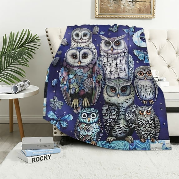 Nawypu Owl Blanket Owl Gifts for Owl Lovers Women Owl Gifts for Girls Super Soft Sherpa Owl Throw Blankets