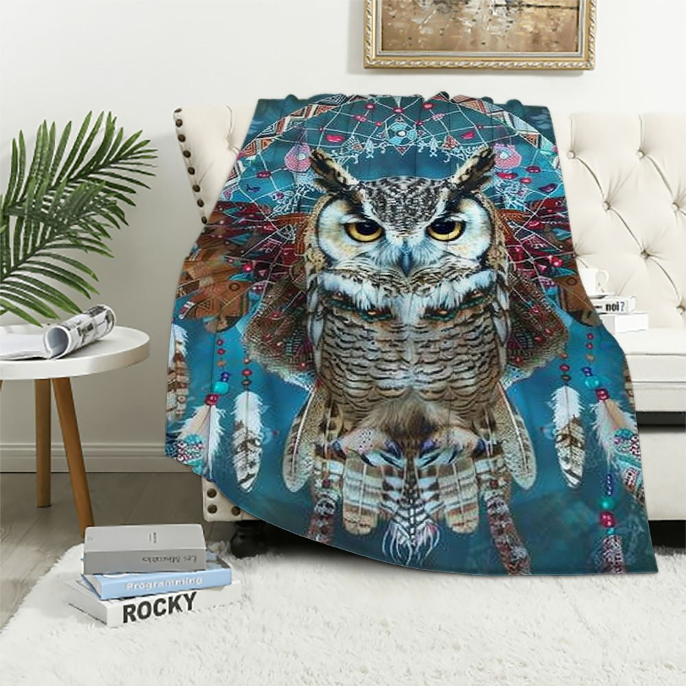 Nawypu Owl Dream Catcher Throw Blanket Lightweight Travel Blanket Warm ...