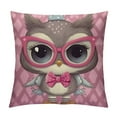 thumbnail image 1 of TIAOTIAOHOU Throw Pillow Cover Cute Pink Owl Pillow Covers White/Pink Pillowcovers Soft Double Side Print Sofa Square Throw Pillowcover for Friends Daughter Women, 1 of 5