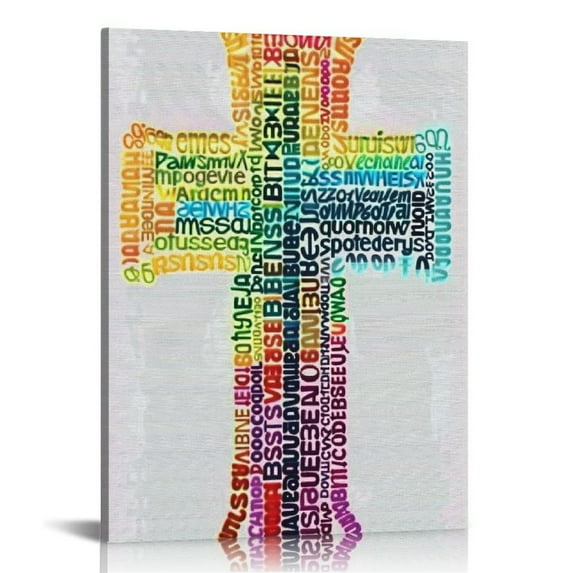 Nawypu PASLM Wall Art,Christian Canvas Wall Art,Christian Cross Wall Decor,Bible Verses Wall Decor,Christian Posters,Scripture Wall Decor,Christian Decor,Framed