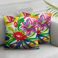 thumbnail image 1 of Nawypu Pack of 2 Outdoor Waterproof Throw Pillow Covers Garden Colorful Flowers Farmhouse Outdoor Pillow Covers for Patio Funiture Garden 2pcs （Only 2 Pillow Cover）, 1 of 6