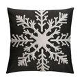 thumbnail image 1 of Nawypu  Pack of  Christmas Decorative Snowflake Throw Pillow Covers Canvas Cushion Cases Holiday Decor Soft Pillowcases for Couch Sofa Bedroom Car（Black, ）, 1 of 5