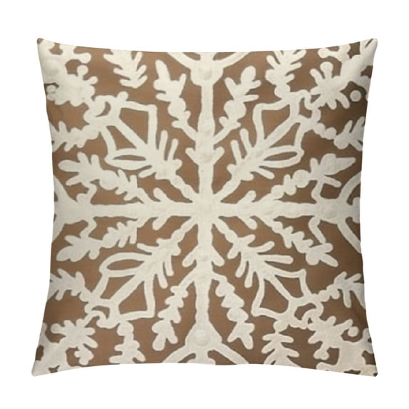 Nawypu Pack of Christmas Pillow Covers Sleigh Snowflakes Winter Decorative Square Cushion Covers Shells for Bed,Sofa,Couch (B (Set of ) Griege)
