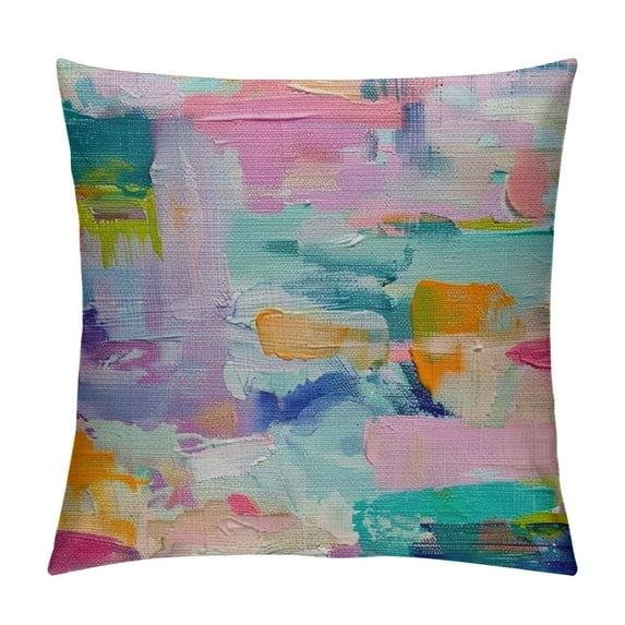 Nawypu Paint Oil Paints Cover Abstract Print Multicolor Throw Pillow Case Home Decorative Cushion Cover for Sofa Couch Bedding