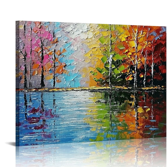 Nawypu Painted Large Abstract Wall Art Modern Painting on Canvas Landscape Paintings Colorful Textured Artwork Ready to Hang