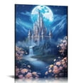 thumbnail image 1 of Nawypu  Paintings Wall Art Abstract Art Canvas Paintings Modern Wall Decor For Bedroom Room Office Kitchen Wall Decor - Blue Dream Flower Castle, 1 of 4
