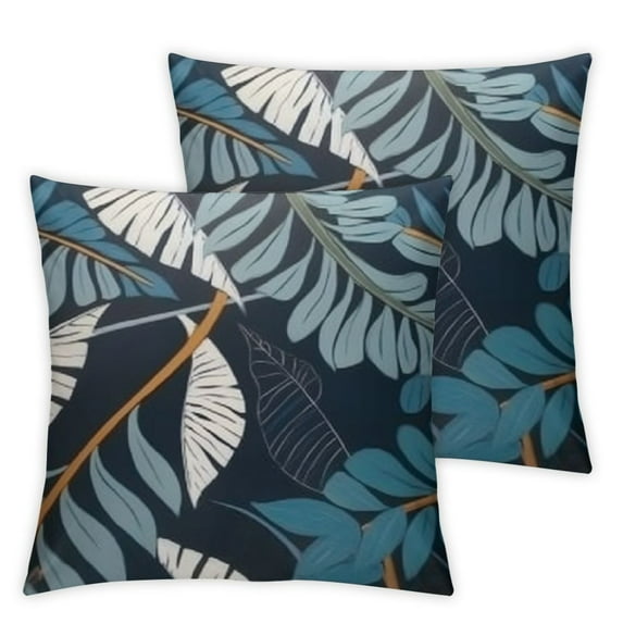 Nawypu Palm Leaves Body Pillow Cover Blue White Tropical Leave Summer Palm Tree Leaf Long Pillowcase with Zipper Decorative Rectangle Cushion Covers Soft Large Bedding Pillow Cases for Couch,2pcs