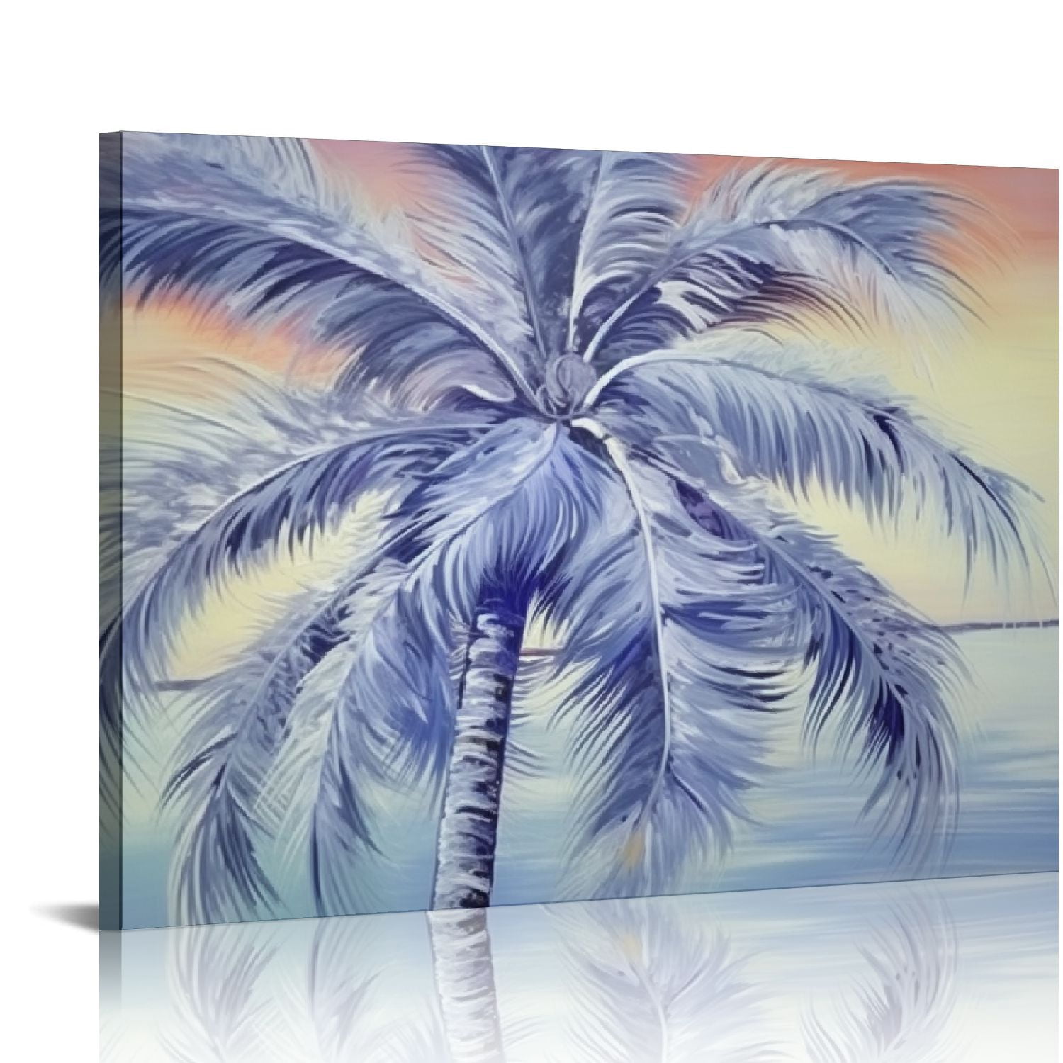 Nawypu Palm Trees Wall Art Canvas Abstract Tropical Leaves Painting ...
