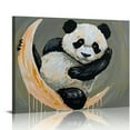 thumbnail image 1 of Nawypu  Panda Canvas Wall Art Funny Panda Playing with Moon The Picture Painting for Kids Room Bedroom Home Decoration Ready to Hang, 1 of 5