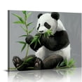 thumbnail image 1 of Nawypu Panda Canvas Wall Art Panda Picture Prints with Flower Cute Animal Painting for Living Room Kids Room Bedroom Ideal Gift Artwork Framed, 1 of 5