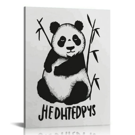 Nawypu Panda Just A Girl Who Loves Pandas White Canvas Wall Art Decorations Prints, Girls Bedroom Room Pictures