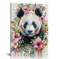 thumbnail image 1 of Nawypu Panda Print, Panda Wall Decor, Panda Print on Canvas, Watercolor Panda Print, Panda Bear Portrait, Panda With Flowers, Animal Wall Art Print, Wall Art Decor, Canvas, 1 of 5