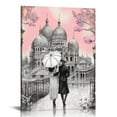 thumbnail image 1 of Paris Decor Canvas Wall Art for Living Room Girls Bedroom Pink Paris Theme Canvas Prints Europe Buildings Picture Wall Decoration for Bathroom, 1 of 4